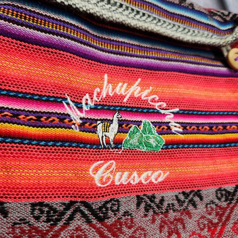 Machu Picchu Cusco Peru Woven Crossbody Bag Llama Embroidered South America